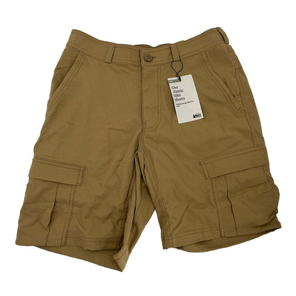 $60 Rei Men’s  Sahara Cargo Shorts Belted Hiking Outdoor-Burlap Beige-30W- New
