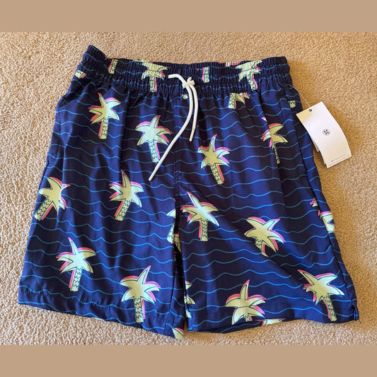 Sovereign Code Swim Trunk Men's - Size Medium - Seaside Palms- Navy- New