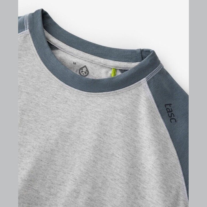 Tasc Men’s Carrollton Blocked Long Sleeve Fitness T-Shirt-Heather Gray-Small-New