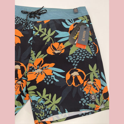 $89 Roark Men’s Boatman 2.0 Boardshorts 17" Shorts- Black Multi- Size: 33W-NEW