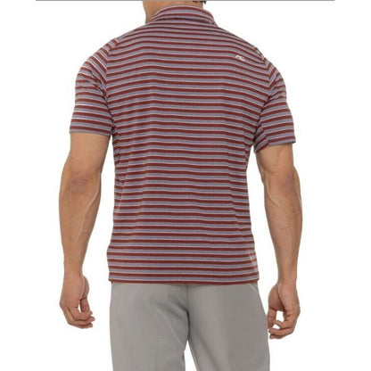 $99 Kjus Men’s Soren Golf Polo Striped Performance Shirt- Cedar -Size: 50/Medium