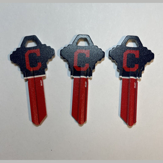 Lot 3 Keys House / Office Blank Keys SC1 -  MLB Cleavland Indians New Logo