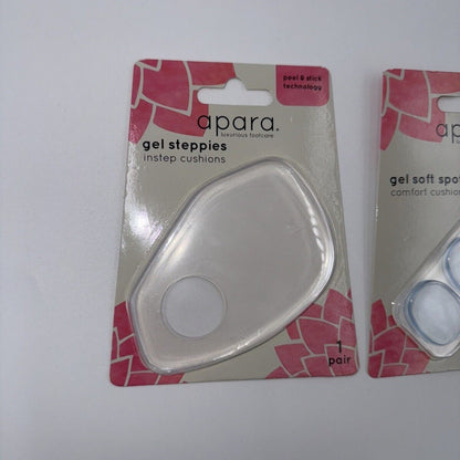Lot Of 3 Apara Gel Steppies Cushions 1 Set Peel And Stick Instep + 12 Soft Spots