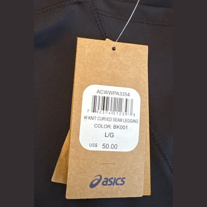 ASICS Women’s Expanse Curved Seam Active Leggings- Black- Large - New Tags