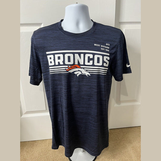 Nike Men’s Denver Broncos Micro T Shirt NFL - Blue/Orange-Small-New Tag $40