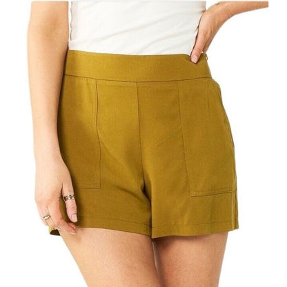 Nine West Women’s Midrise Patch Pocket Pull On Shorts -Destiny Green- Medium NWT