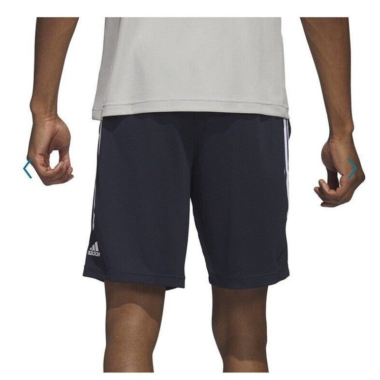 Adidas Men’s Legend 3 Stripes 9” Basketball Shorts IC2455-Blue / White-Small-New