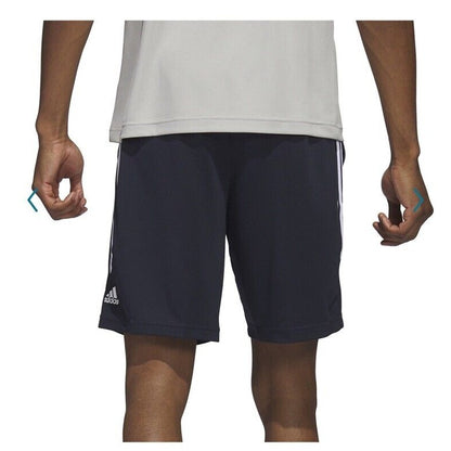 Adidas Men’s Legend 3 Stripes 9” Basketball Shorts IC2455-Blue / White-Small-New