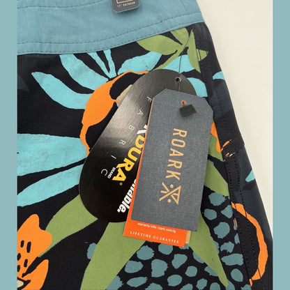$89 Roark Men’s Boatman 2.0 Boardshorts 17" Shorts- Black Multi- Size: 33W-NEW