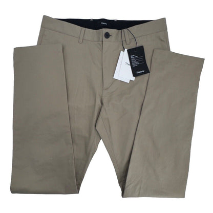 $225 Theory Men’s Zaine Mid Rise Straight Pants - Bark - Size 30Wx32L