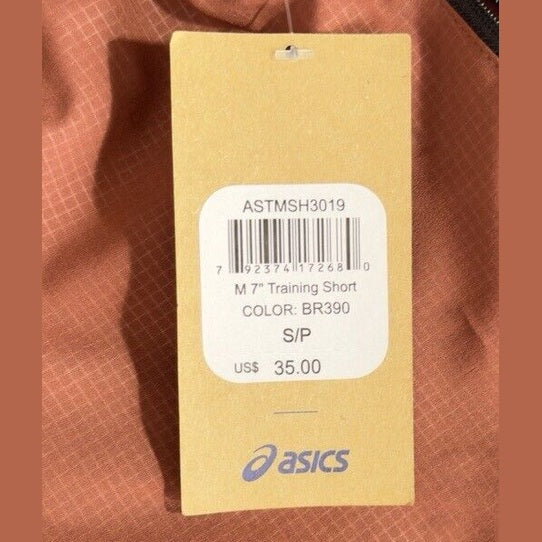 ASICS Men’s 7” Training Shorts -Rusty Root - Small - NWT