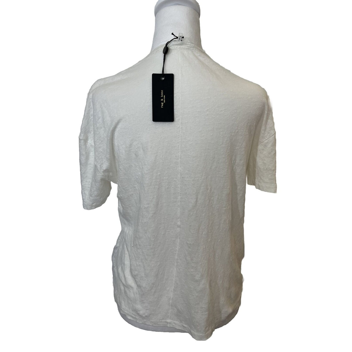 $150 Rag & Bone Women’s Linen Boyfriend Tee - White - Small- New With Tag