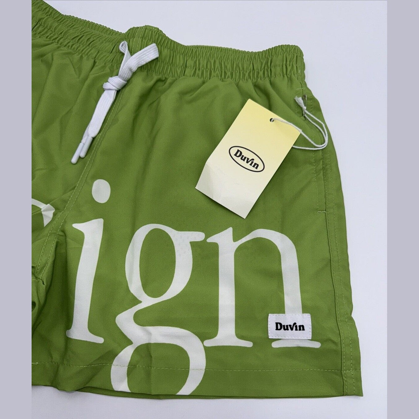 $65 Duvin Design Men's Design Swim Trunk Shorts - Lime Green - Size: Small-NEW