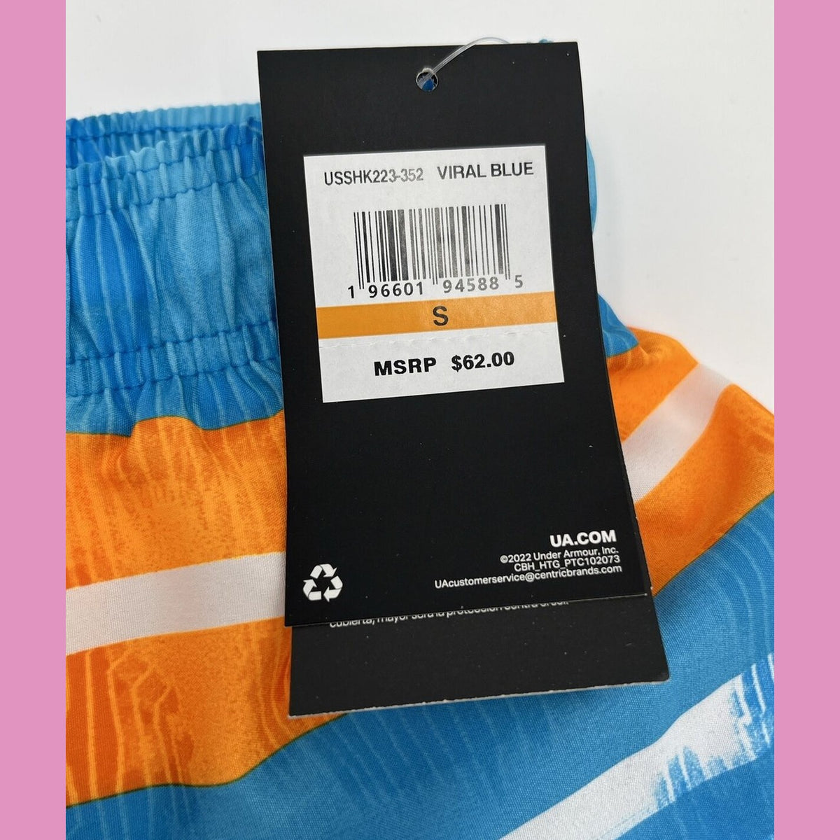 $62 Under Armour Men's Shore Break Volley Boardshort Swim Shorts-Blue-Small-New