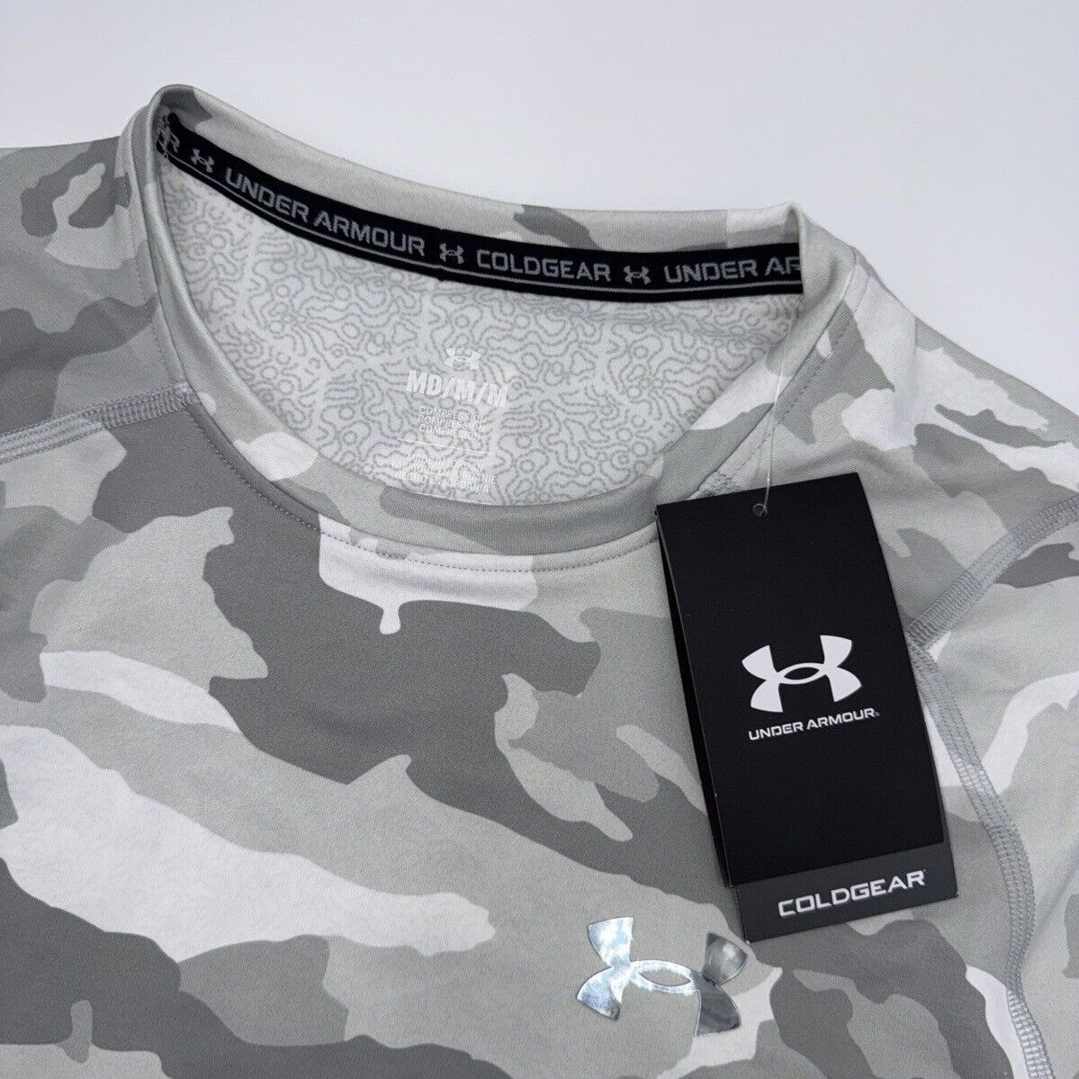 $80 Under Armour Men’s CGI Compression Crew Training Shirt-Gray Camo-Medium-New