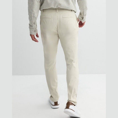 FLX Men’s Premium Stretch Slim Chino Pants - Zip Pocket- Olive Forest- 32Wx32L