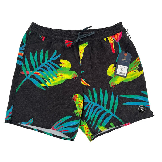 $66 Roark Men’s Shorey Macaw 16" -Parrot Print- Black- Small- New Tags