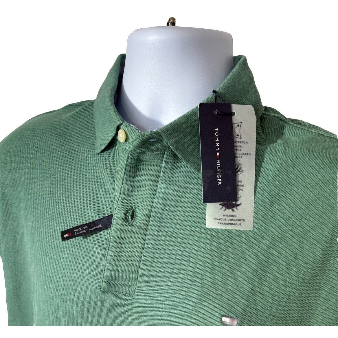 Tommy Hilfiger Men’s Justin Reg Fit Polo Shirt - Green - Medium - MSRP $64.50