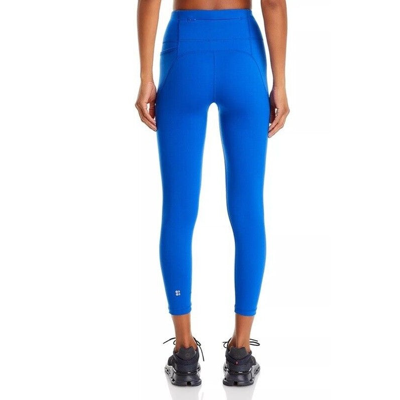 $100 Sweaty Women’s Betty Power Leggings 7/8 Length- Blue -Size: 10 Large - New