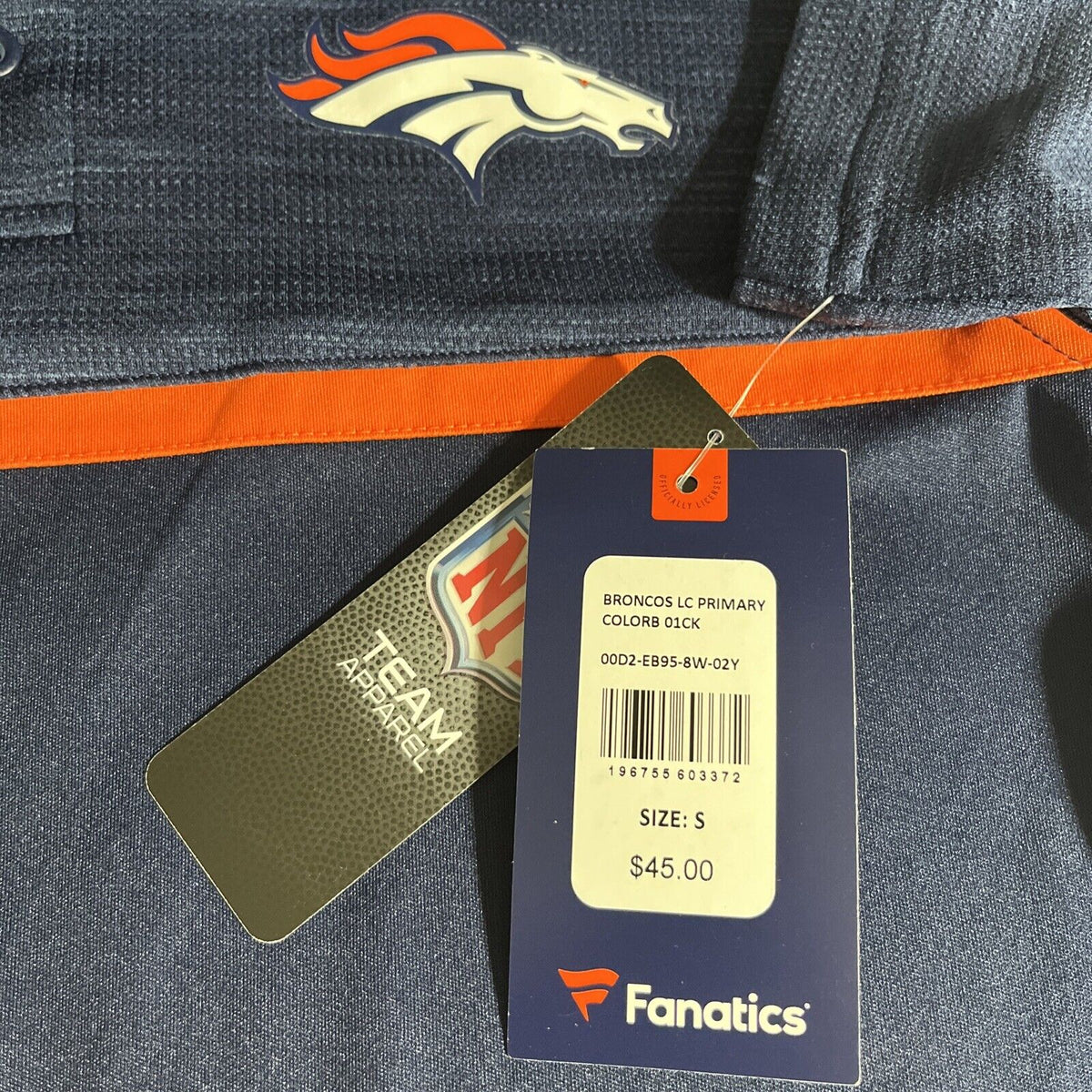 Fanatics Men’s Denver Broncos Primary Polo Shirt NFL - Blue/Orange-Small-New Tag
