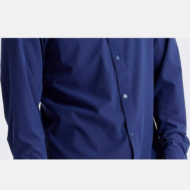 $150 FJALLRAVEN Men’s Specialized S/F Sun Long Sleeve Shirt- Navy- Medium - New