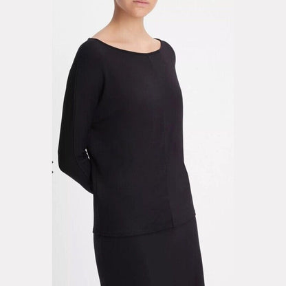 Vince Draped Wide Neck Top- Black- XSmall- NWT- Retail $165