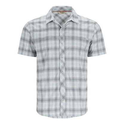 $94 Simms Men’s Stone Cold Short Sleeve Shirt - Steel Blue Plaid-Small- New Tag