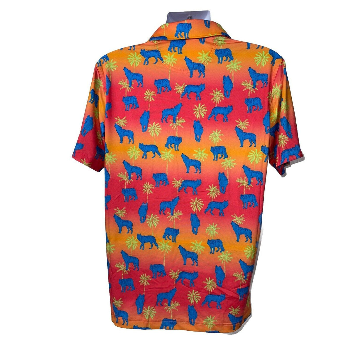 Chubbies Men's The Howler Moon Performance Polo Shirt-Orange Multi-Medium-New