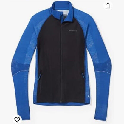 $200 SmartWool Woman’s Intraknit Active Jacket Merino Wool-Black/Blue-Medium-New