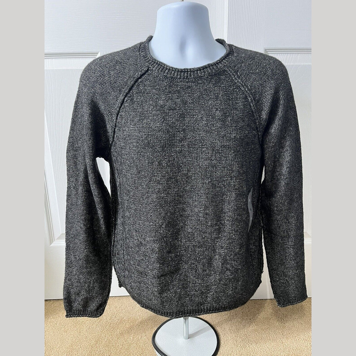And Now This Mens Waffle-Knit Crew Neck Pullover Sweater-Black-Small-New Tag $50