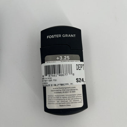 Lot Of 2 Foster Grant MicroVision GIDEON Folding Reader Glasses-Black,+3.25 -New