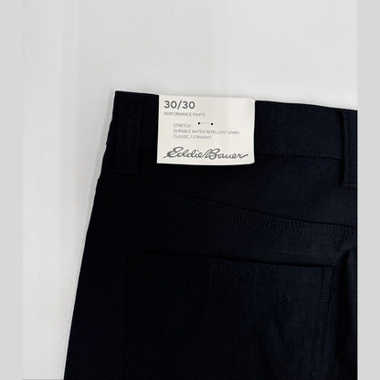 $70 Eddie Bauer Men’s Performance Tech Lightweight Stretch- Black - 30W 30L-NEW