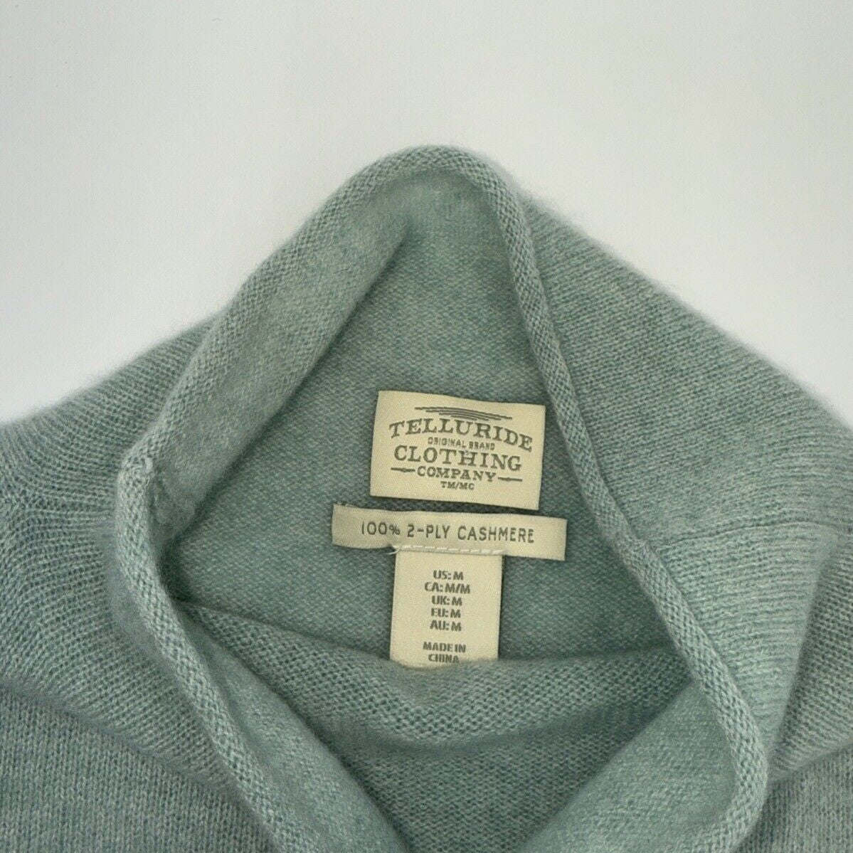 Telluride Clothing Company 2 Ply Cashmere Funnel Neck Sweater-Pistachio-Medium