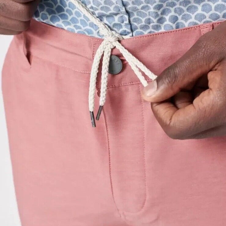 $98 Faherty Men’s Belt Loop All Day 9” Soft Shorts-Sunrose Red -Size: 31”-New