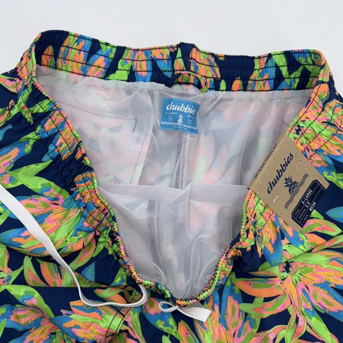 $70 Chubbies The Ocean Flowers 5.5" Inseam Swim Trunks-Multi -XLarge -New Tag