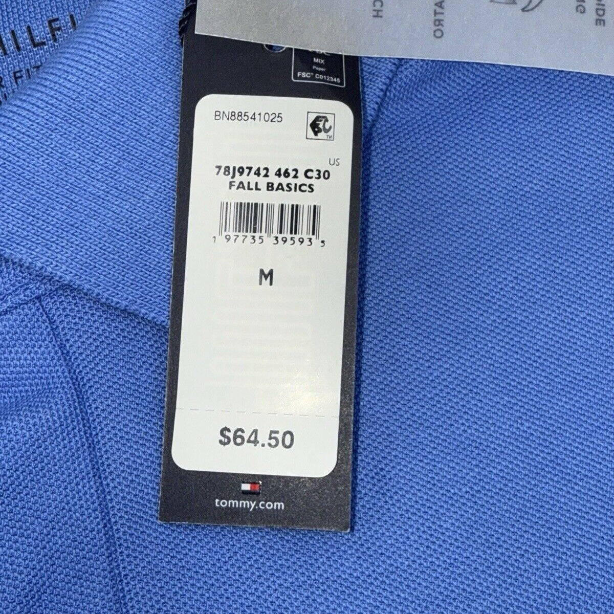 Tommy Hilfiger Men’s Justin Reg Fit Polo Shirt - Sky Blue - Medium - MSRP $64.50