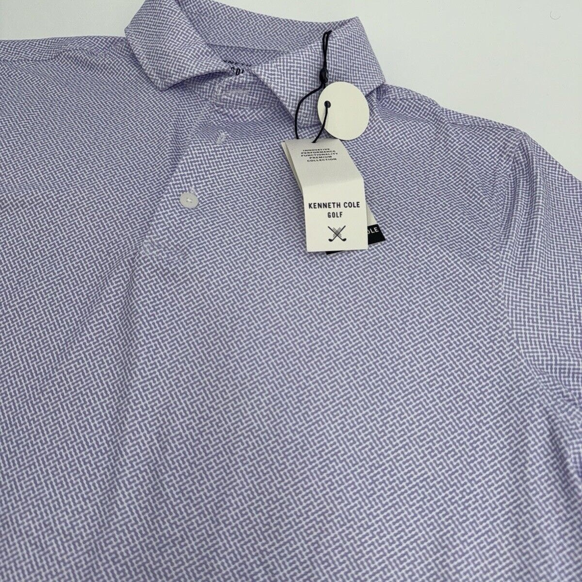 $59 Kenneth Cole Men’s Pique Cooling Performance Polo Shirt UPF 50-Orchid-Small