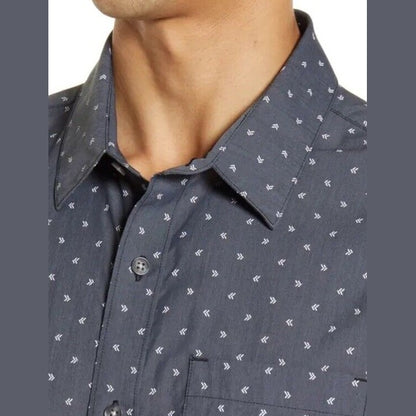 $100 TRAVIS MATHEW Men’s Not Your Best Button Up Shirt- Heather Black-Medium-NEW