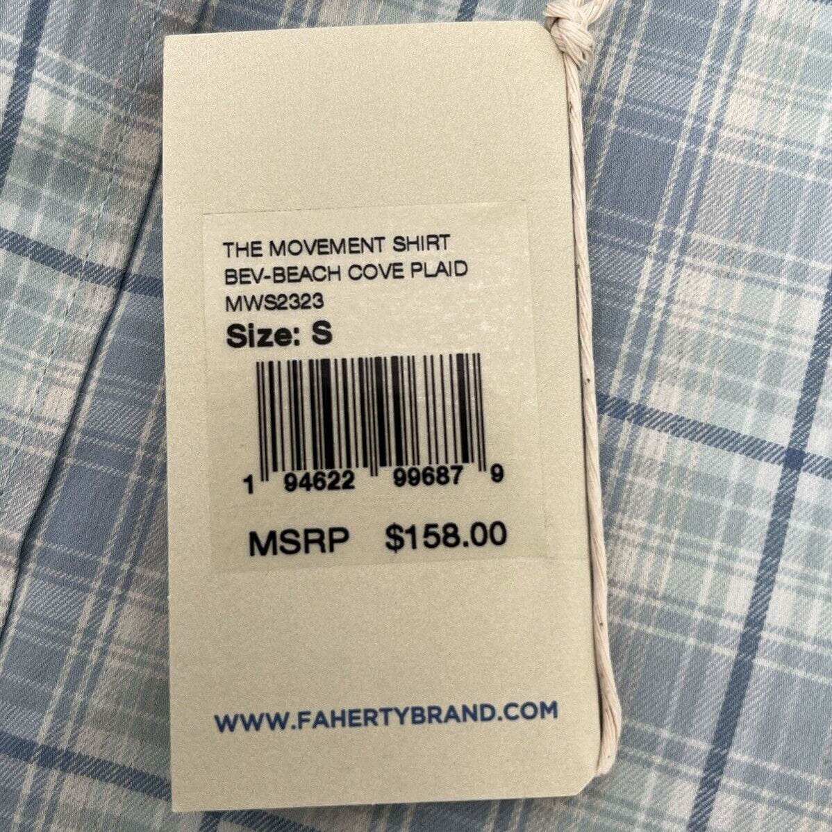 $158 Faherty Men’s the Movement Plaid Shirt - Beach Cove Plaid-Small- New Tags