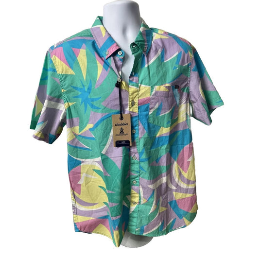 Chubbies Men’s Shirt The Surfside Friday Shirt-Multi -Large- New Tag $65