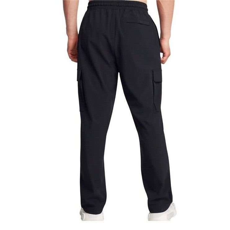$80 Under Armour Men's UA Woven Vibe Cargo Joggers - Black - Small- New Tag