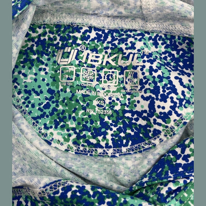 $110 IBKUL Women’s Long Sleeve Hoody -Sray Paint Blue/Green-XSmall-New