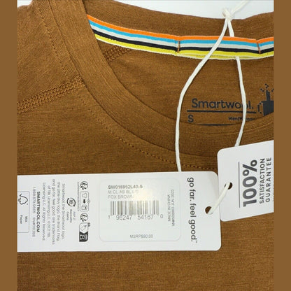$90 SmartWool Men’s All Season Merino Base Layer Long Slv Shirt-Fox Brown-Small