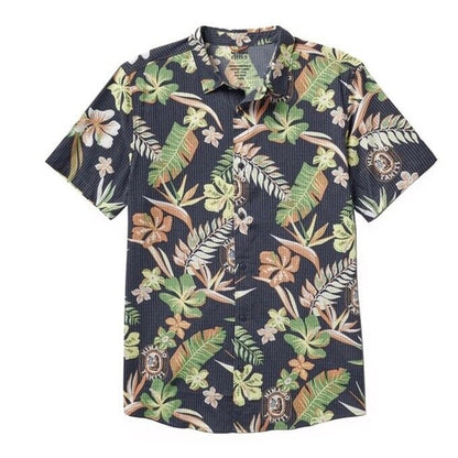 $89 Roark Men’s Hinano Bless Up Button S/S Shirt-Dark Navy (Black)-Small-New Tag