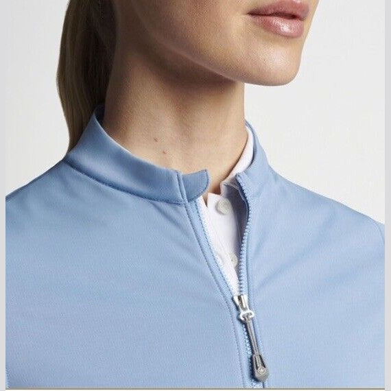 $195 Peter Millar Women’s Katy Full Zip Layer Jacket - Channel Blue- Large-New