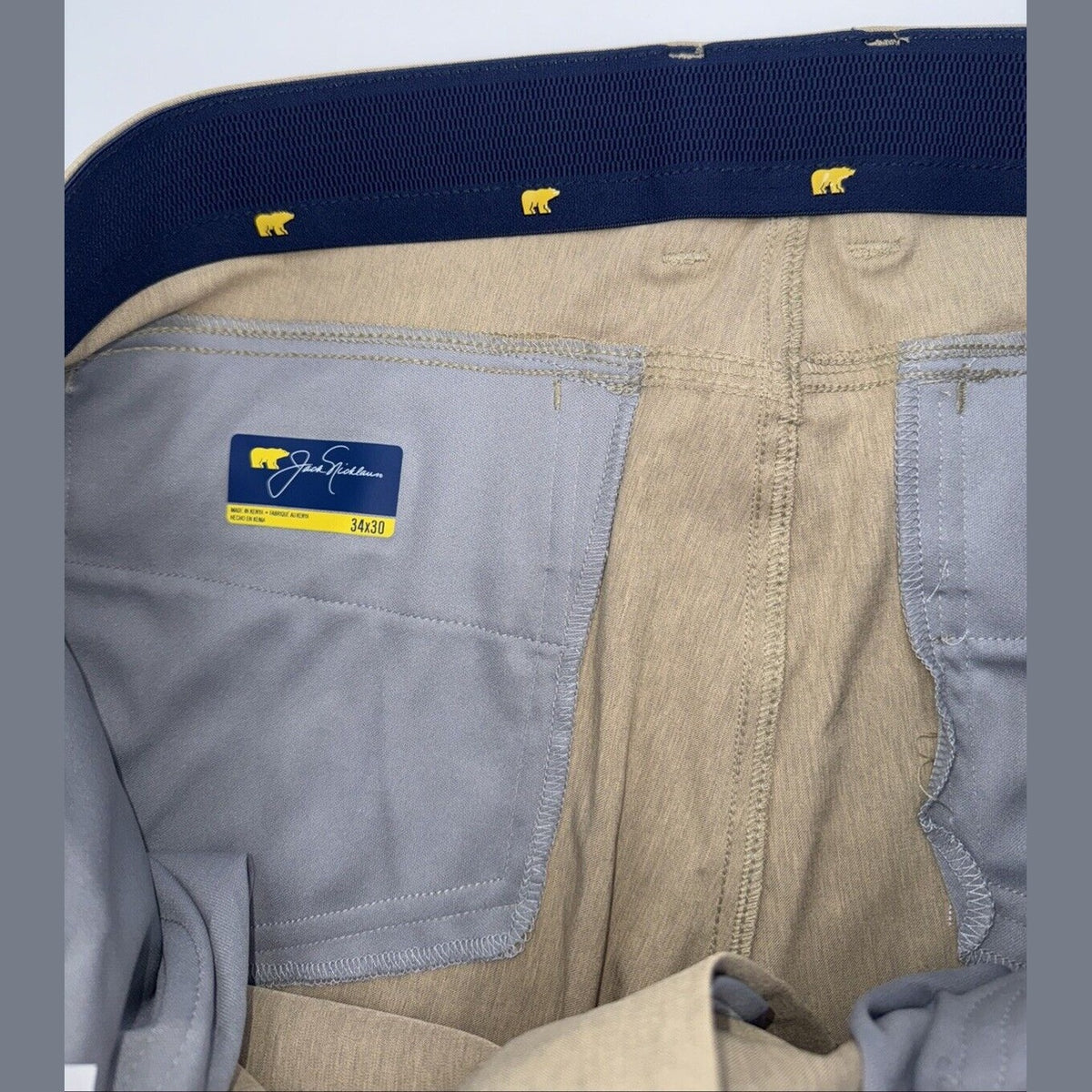 $80 Jack Nicklaus Men’s 5 Pocket Golf Pants Active- Chinchilla-Size: 34W 30L-New