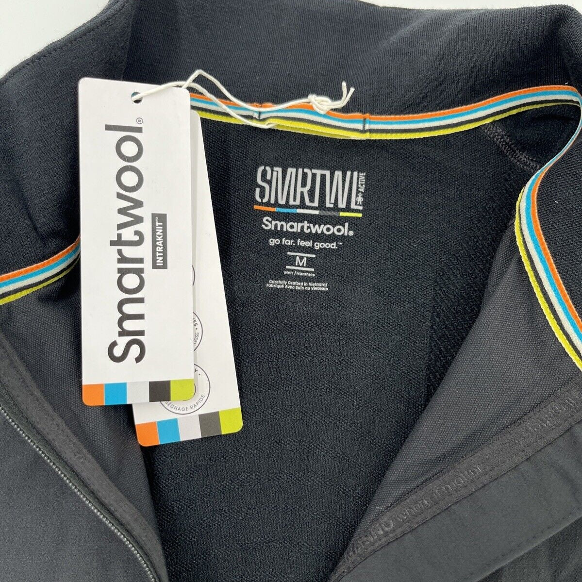 $220 Smartwool Men’s Intraknit Active Full Zip Jacket Merino - Black - Medium