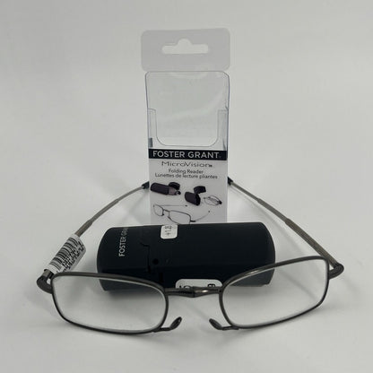 Lot Of 2 Foster Grant MicroVision GIDEON Folding Reader Glasses-Black,+3.25 -New