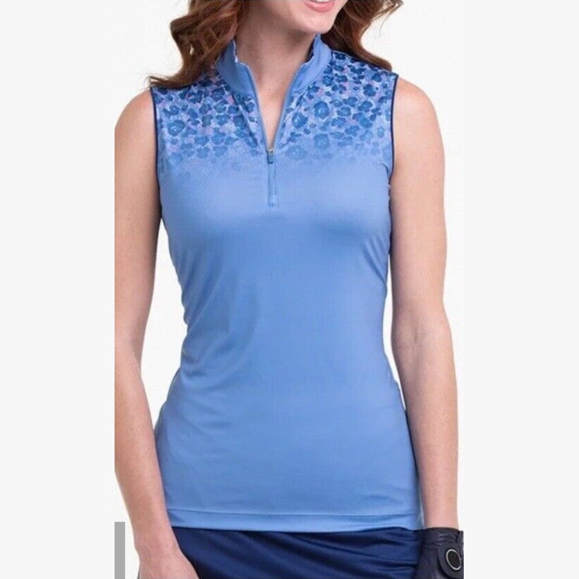 EP New York Women's Sleeveless Zip Mock Golf Shirt- Open Air- XXL -NWT $84