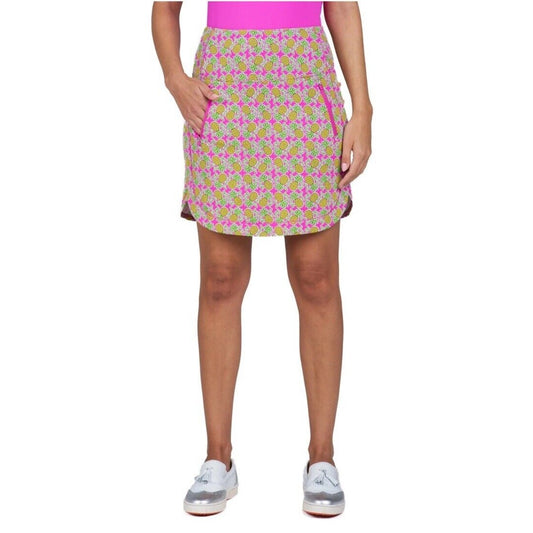 $79 IBKUL Women's Active Golf Tennis Skort - Chantal Hot Pink/Lime -Medium -New